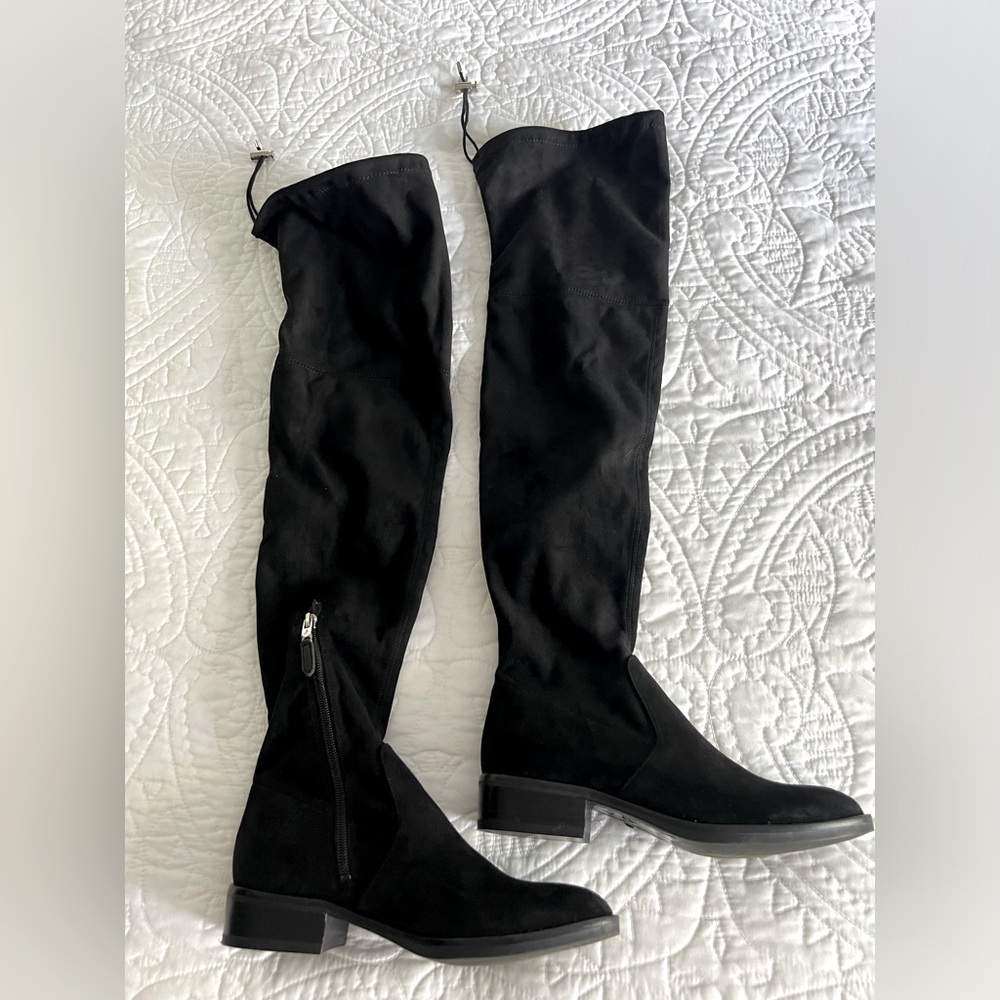Sam Edelman Paloma black suede over the knee boots, size 5.5